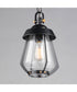 Mariner Medium Outdoor Pendant Black / Antique Brass