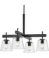 Saffert 4-Light New Traditional Clear Glass Chandelier Light Matte Black