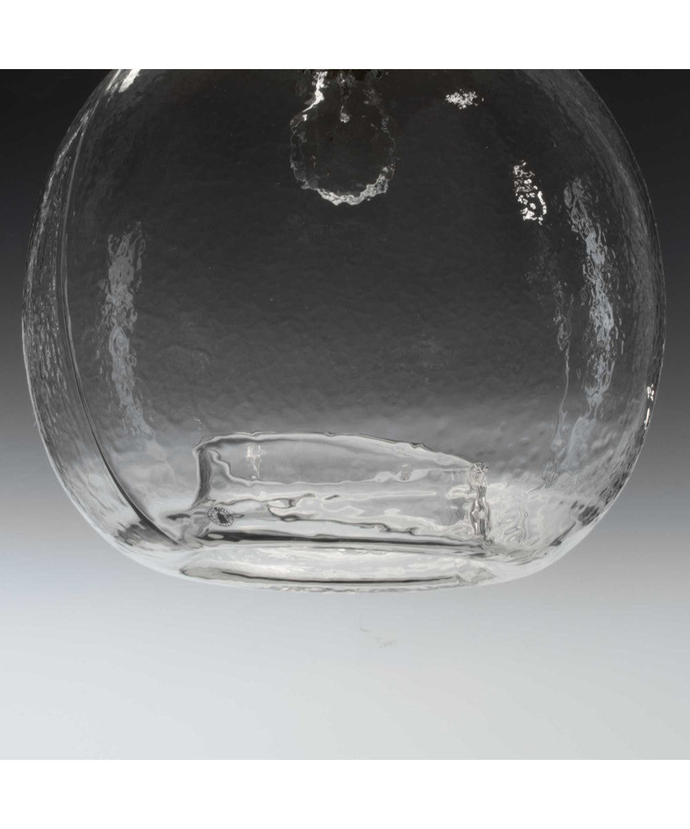 Zin 1-Light Clear Textured Glass Global Pendant Light Brushed Nickel