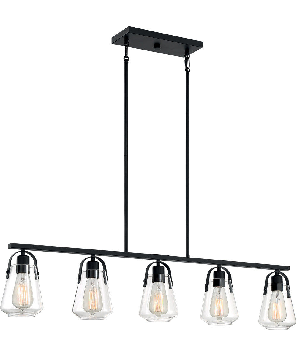 42"W Skybridge 5-Light Pendant Matte Black