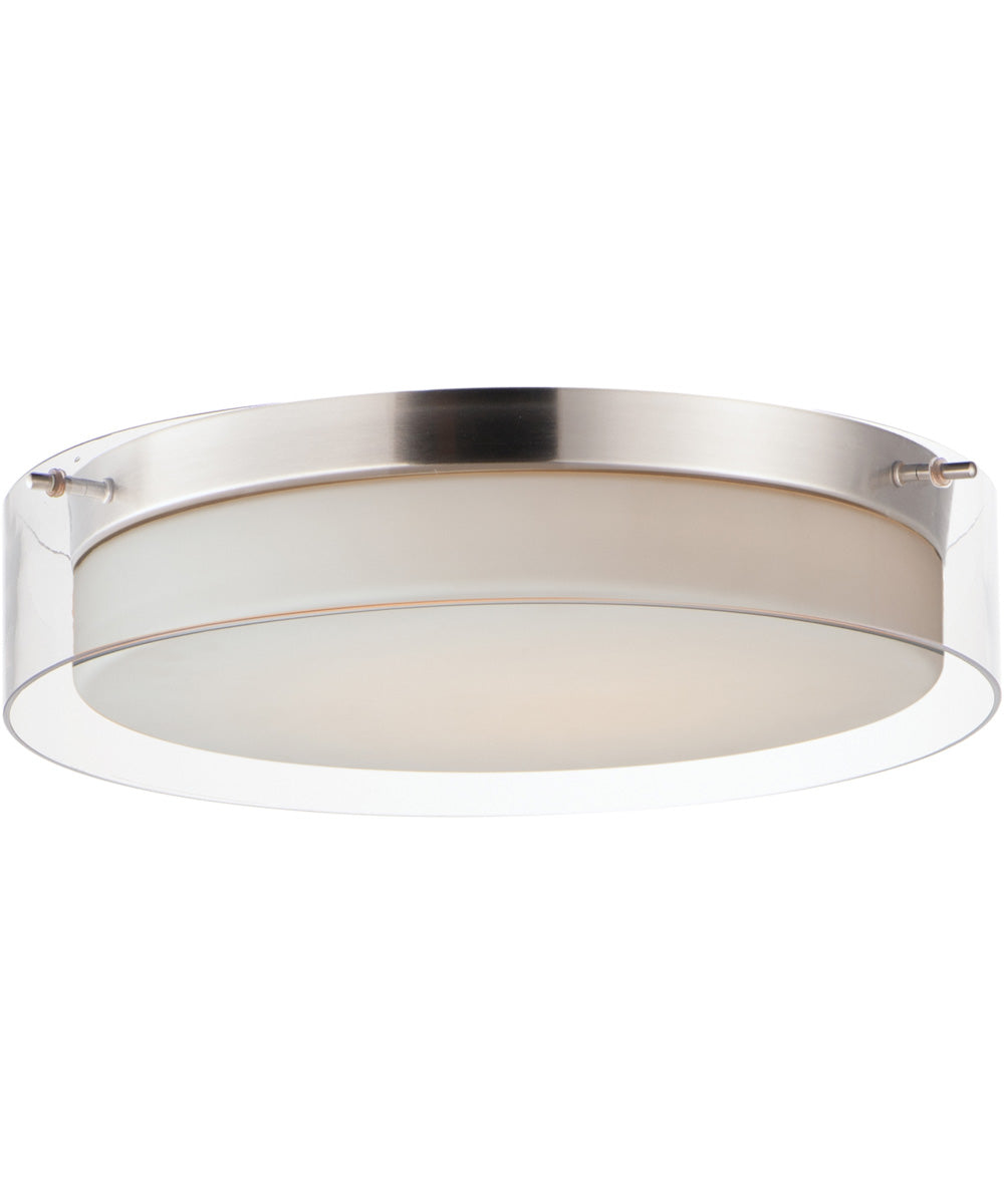 Duo 16'' Round Flush Mount Satin Nickel