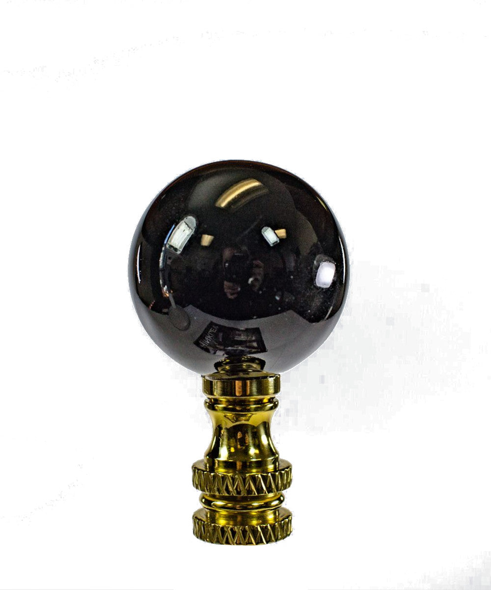 LampsUSA Finials Black Ceramic Ball Finial PC641