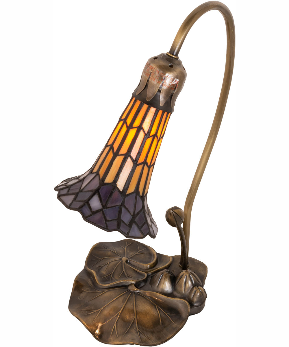16" High Stained Glass Pond Lily Accent Lamp