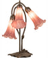 16" High Lavender Pond Lily Tiffany Pond Lily 3 Light Accent Lamp