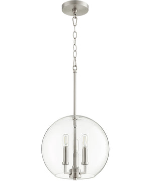 12"W 3-light Pendant Satin Nickel