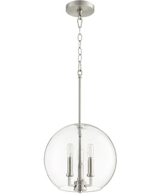 12"W 3-light Pendant Satin Nickel
