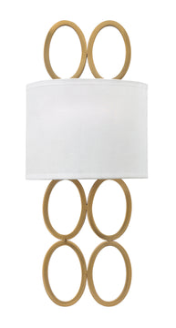9"W Jules 2-Light Sconce in Brushed Gold