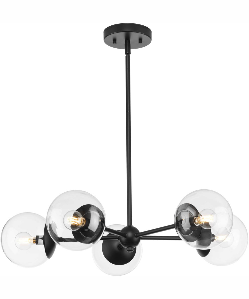 Atwell 5-Light Mid-Century Modern Chandelier Matte Black