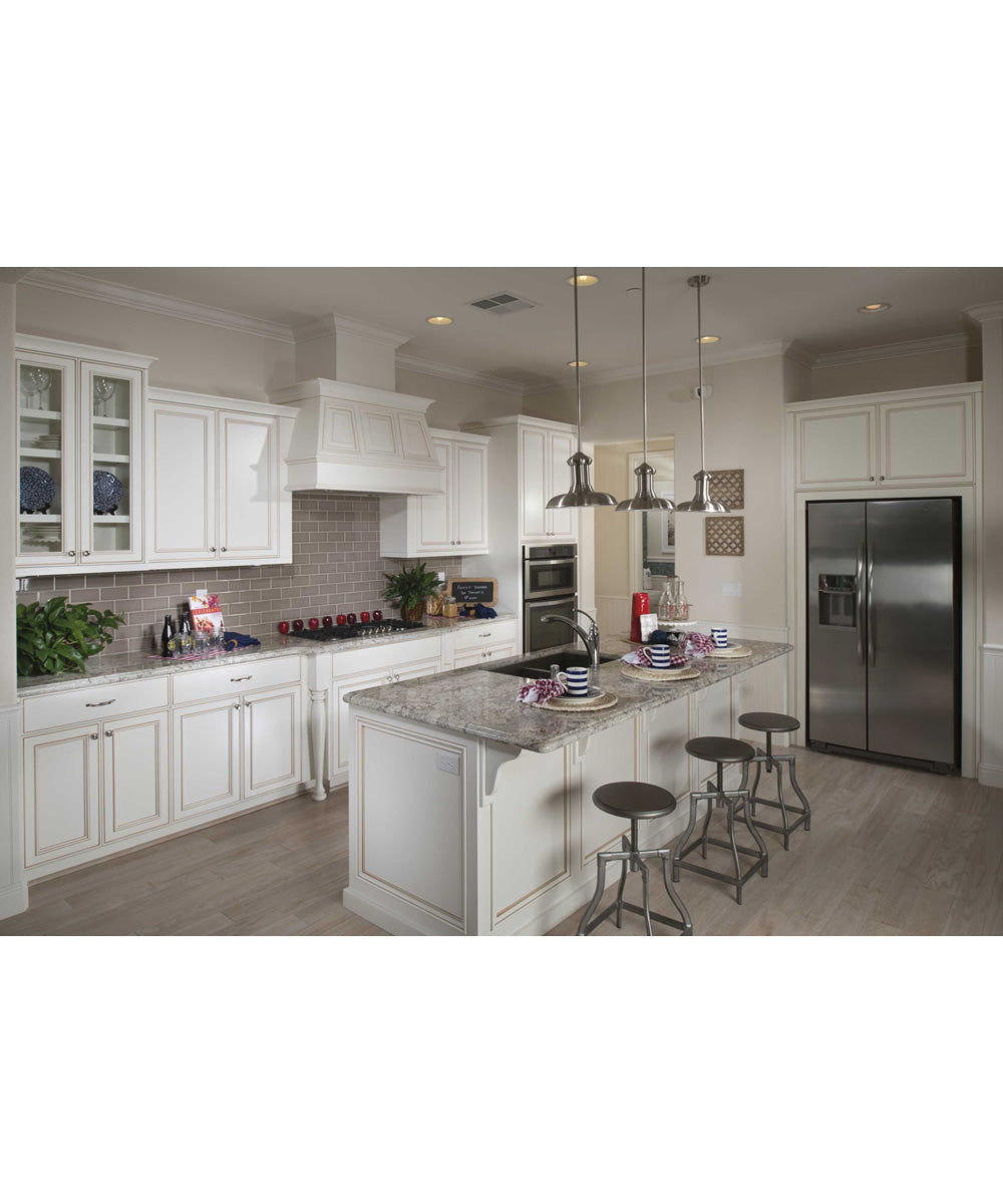 Brookside 1-Light Spun Metal Shade Coastal Pendant Light Brushed Nickel