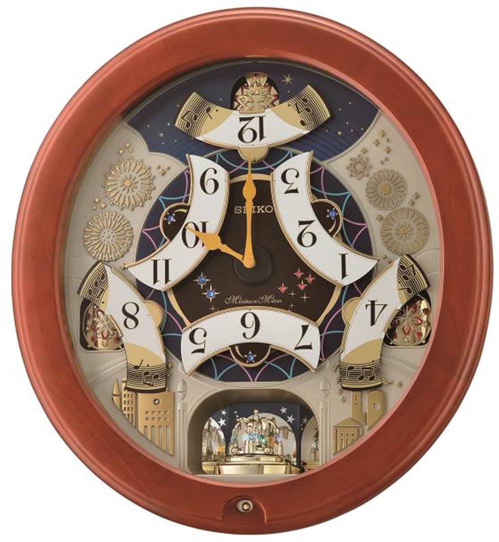 18"H Melodies in Motion Clock  with 18 Melodies