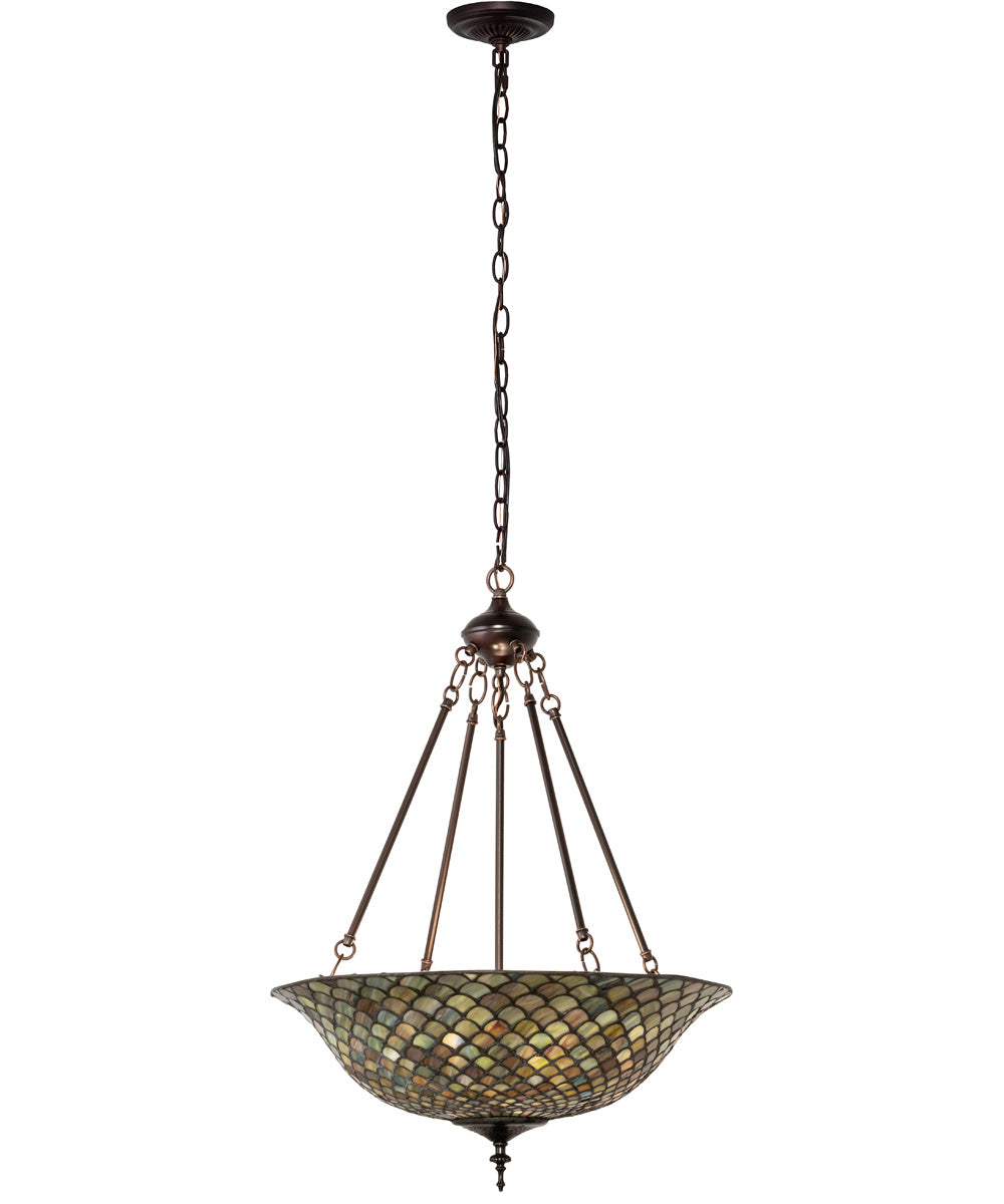 20" Wide Tiffany Fishscale Inverted Pendant