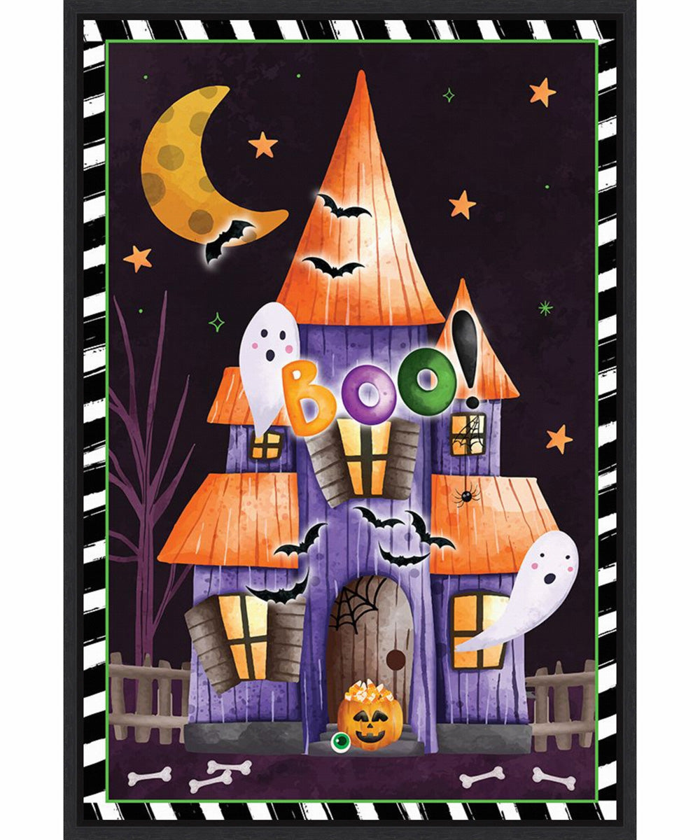 Framed Haunted House by Art Nd Canvas Wall Art Print (23  W x 33  H), Sylvie Black Frame