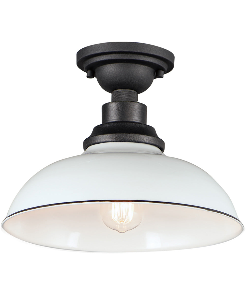 Granville 1-Light Flush Mount White / Black