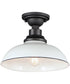 Granville 1-Light Flush Mount White / Black