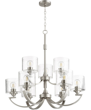 30"W Dakota 9-light Chandelier Satin Nickel