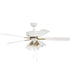 52" Pro Plus 104 4-Light Ceiling Fan (Blades Included) White/Satin Brass
