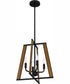 Mayline Large 4-light Pendant Matte Black