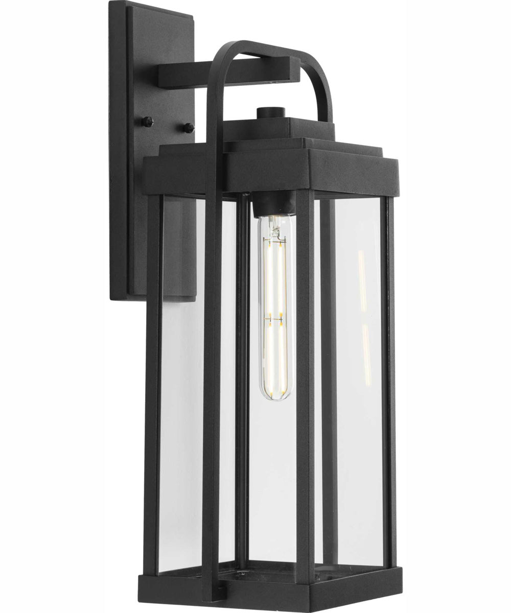 Walcott 1-Light Modern Farmhouse Outdoor Large Wall Lantern Textured Black