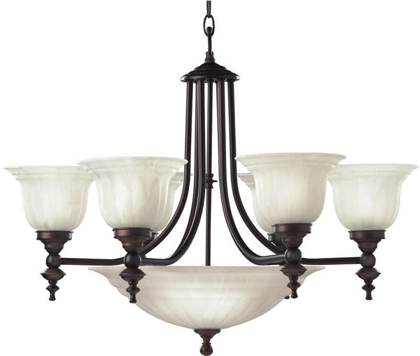 27"w Richland 6-Light Chandelier Royal Bronze