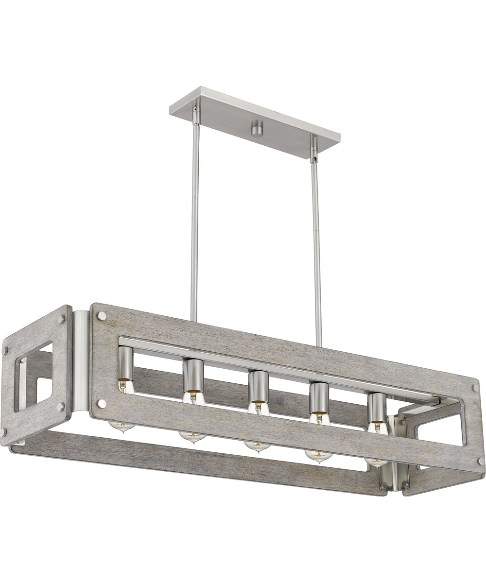 Lonny 5-light Island Light Brushed Nickel