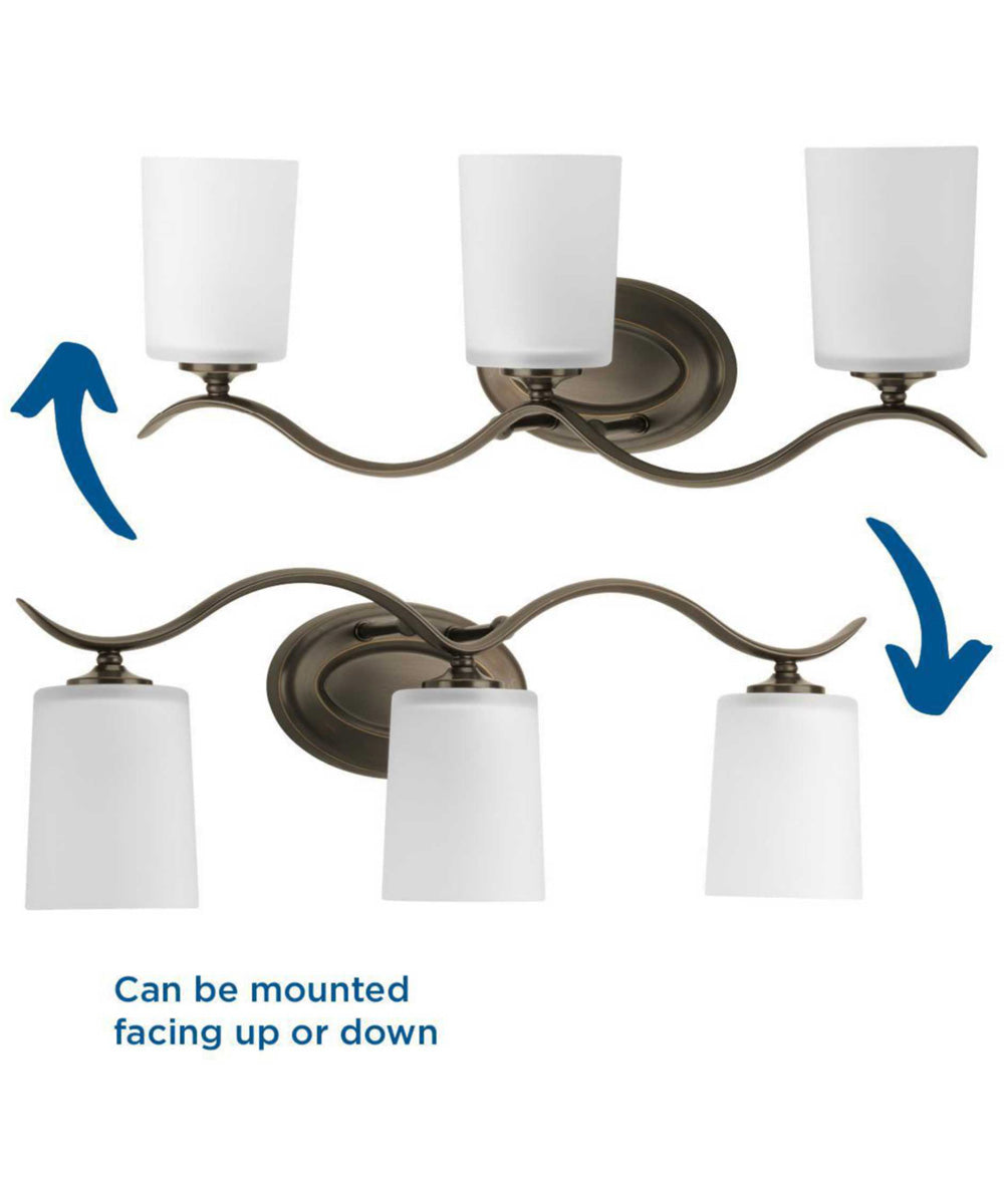 Inspire 3-Light Etched Glass Traditional Bath Vanity Light Antique Bronze