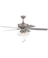 52" Outdoor Pro Plus 104 Clear 3-Light Indoor/Outdoor Ceiling Fan Painted Nickel