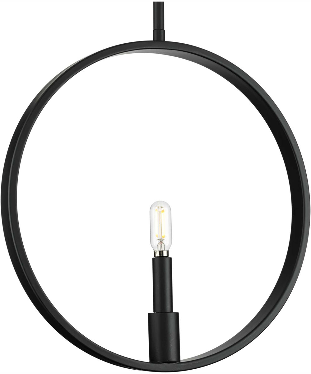 Breckenridge 1-Light Rustic Farmhouse Pendant Matte Black