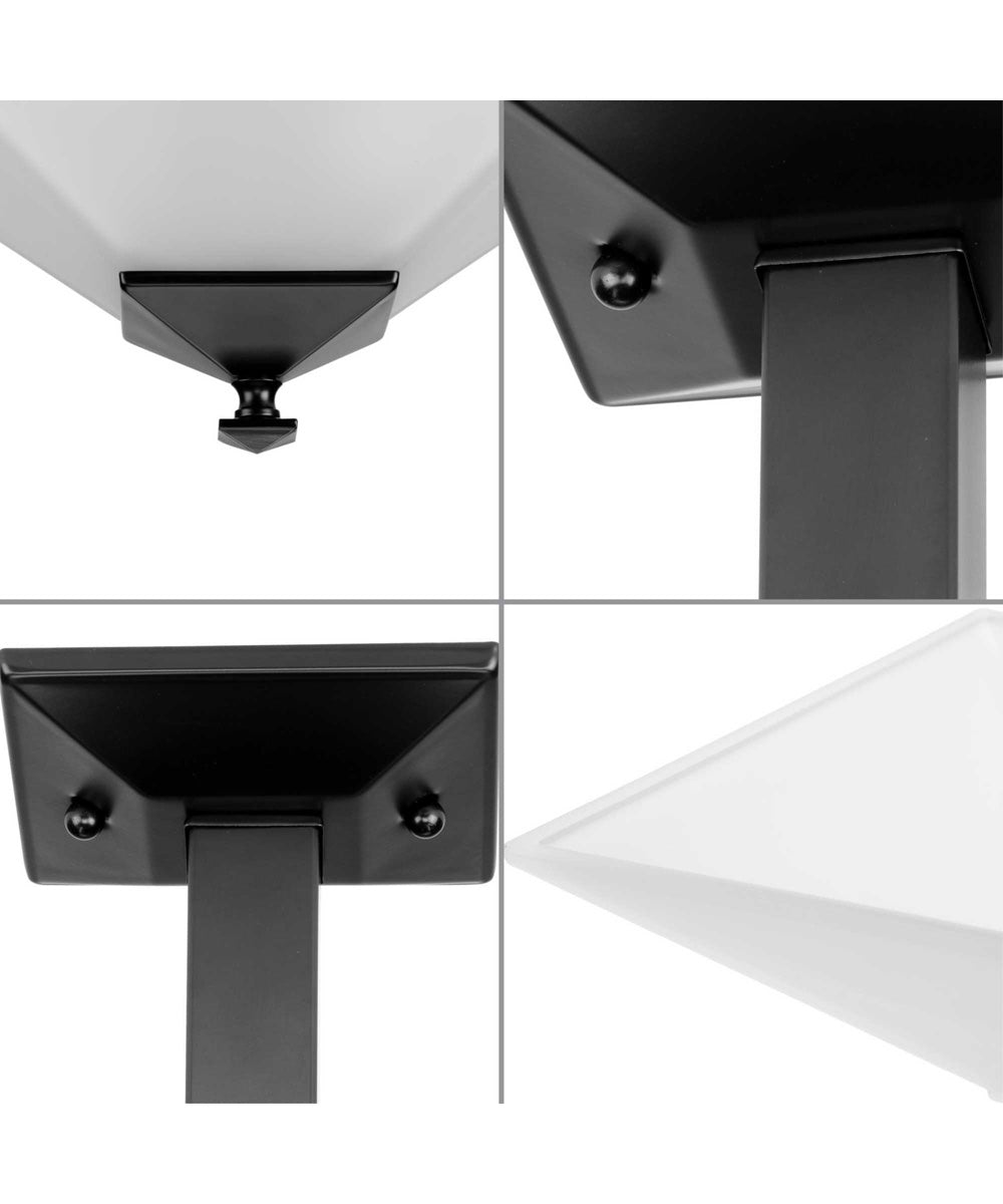 Clifton Heights 12-3/4" 2-Light Modern Farmhouse Etched Glass Semi-Flush Mount Light Matte Black