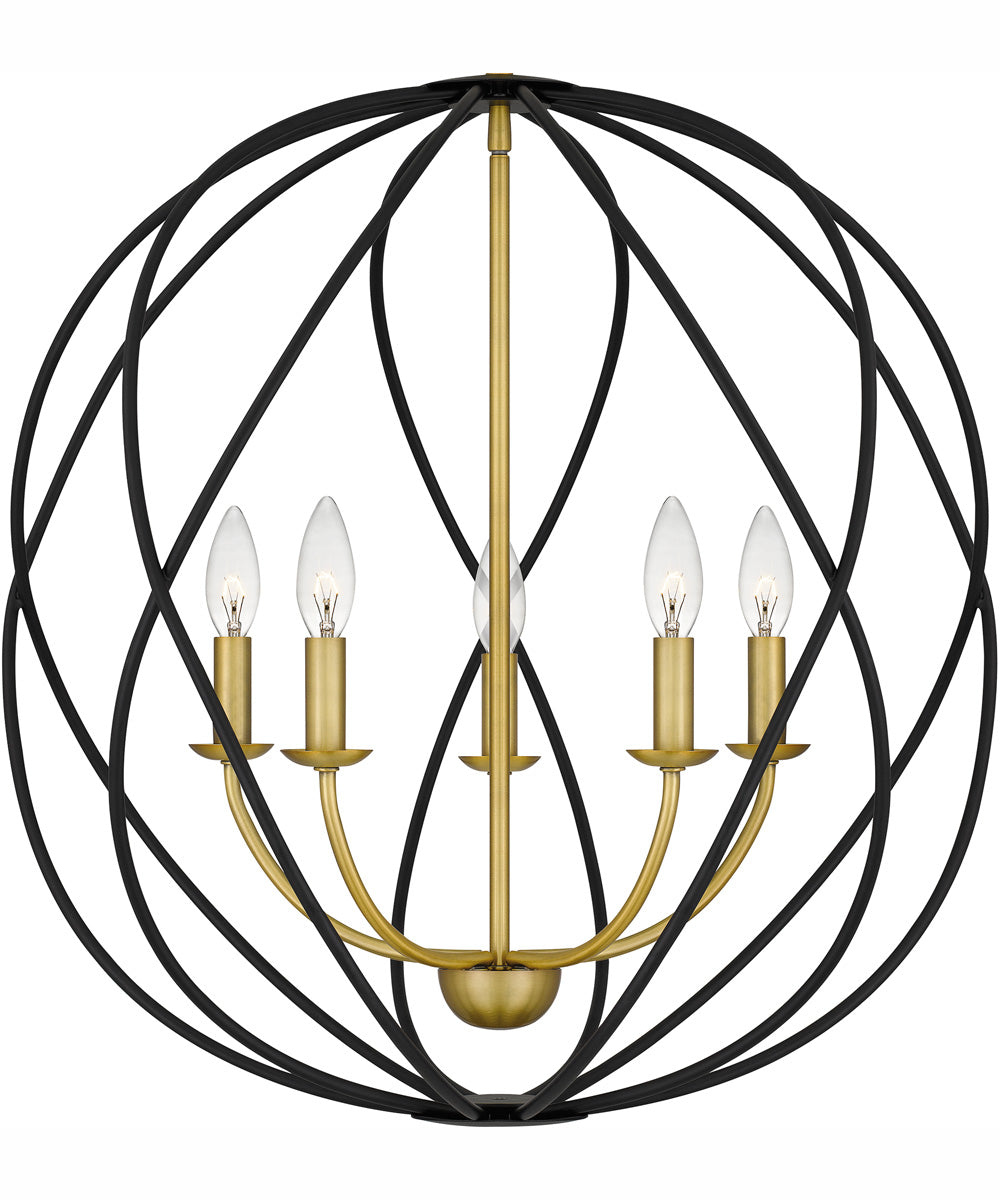 Bryn 5-light Pendant Aged Brass
