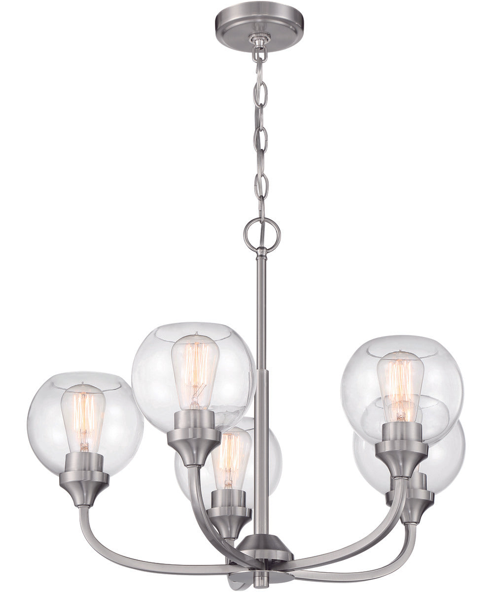 Glenda 5-Light Chandelier Brushed Polished Nickel