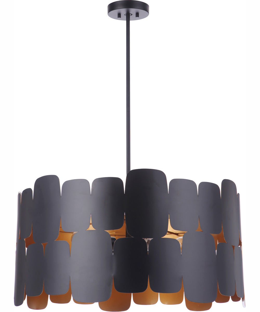 Sabrina 5-Light Pendant Flat Black / Gold Luster