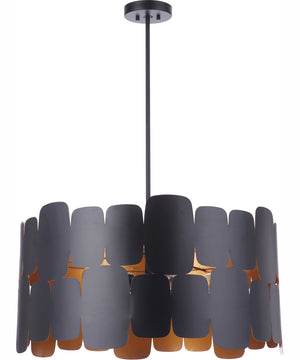 Sabrina 5-Light Pendant Flat Black / Gold Luster