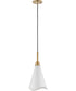 Tango 1-Light Pendant Matte White / Burnished Brass