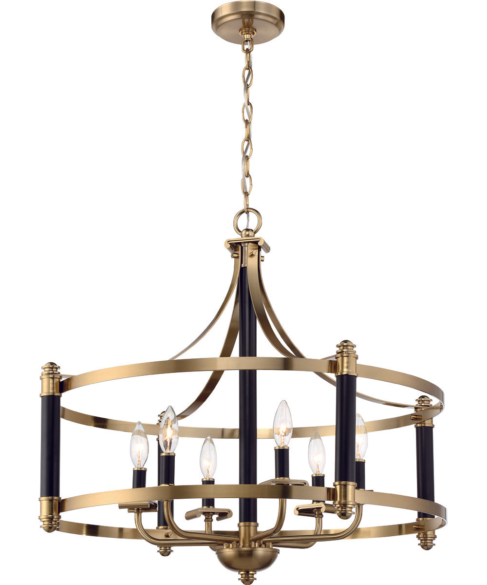 Stanza 6-Light Pendant Flat Black/Satin Brass