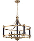 Stanza 6-Light Pendant Flat Black/Satin Brass