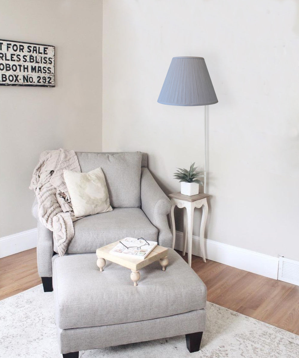 16"W Floating Shade Plug-In Wall Light White Mushroom Pleat