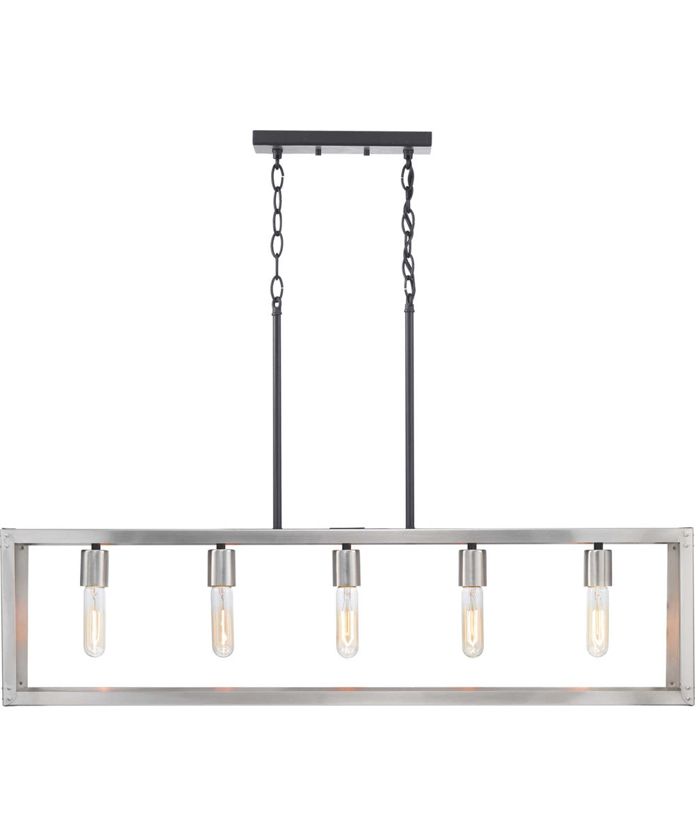 Union Square 5-Light Coastal Chandelier Light Stainless Steel