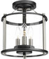 Squire 3-Light Semi-Flush Convertible Matte Black