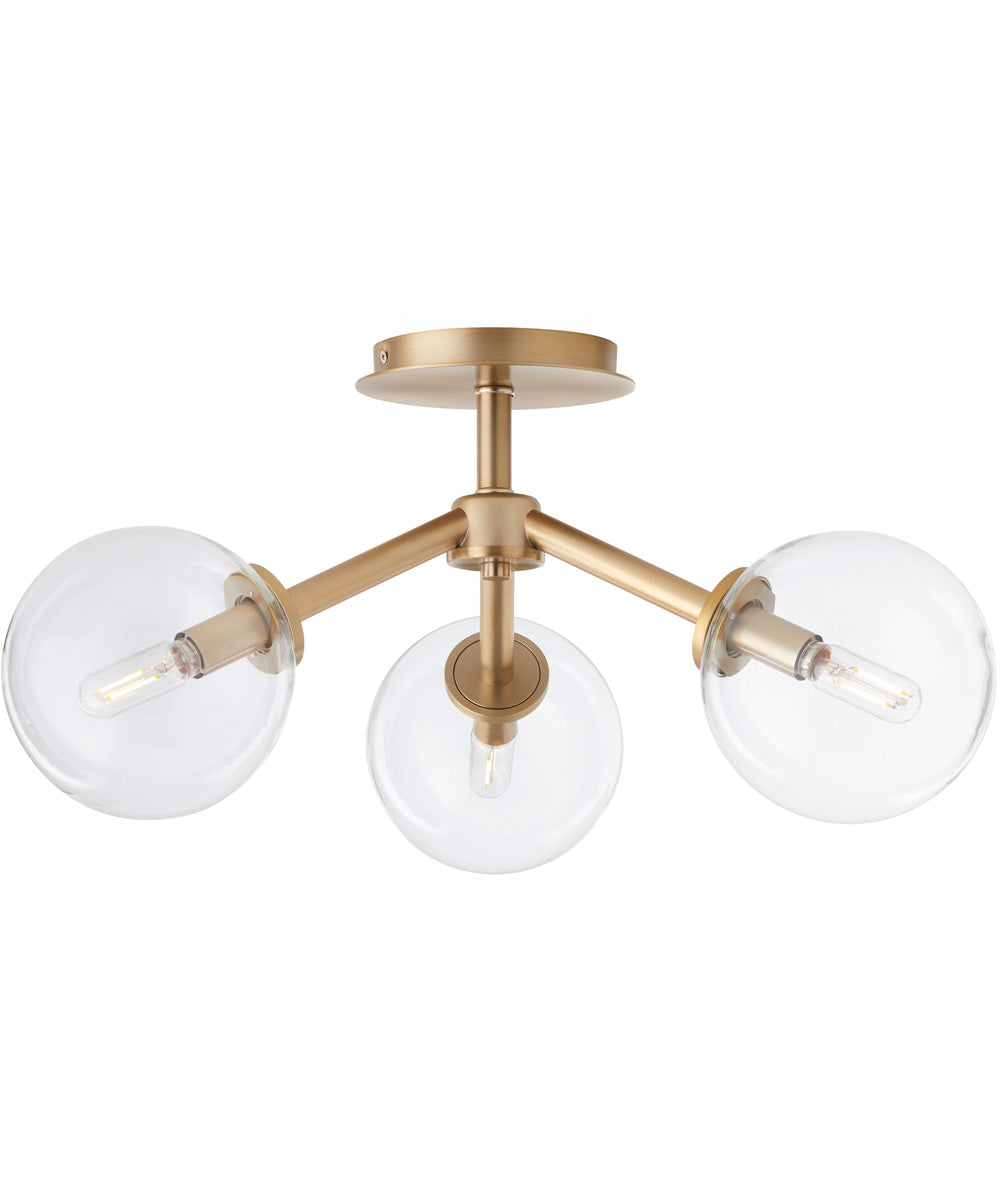 Rovi 3-light Ceiling Flush Mount Aged Brass