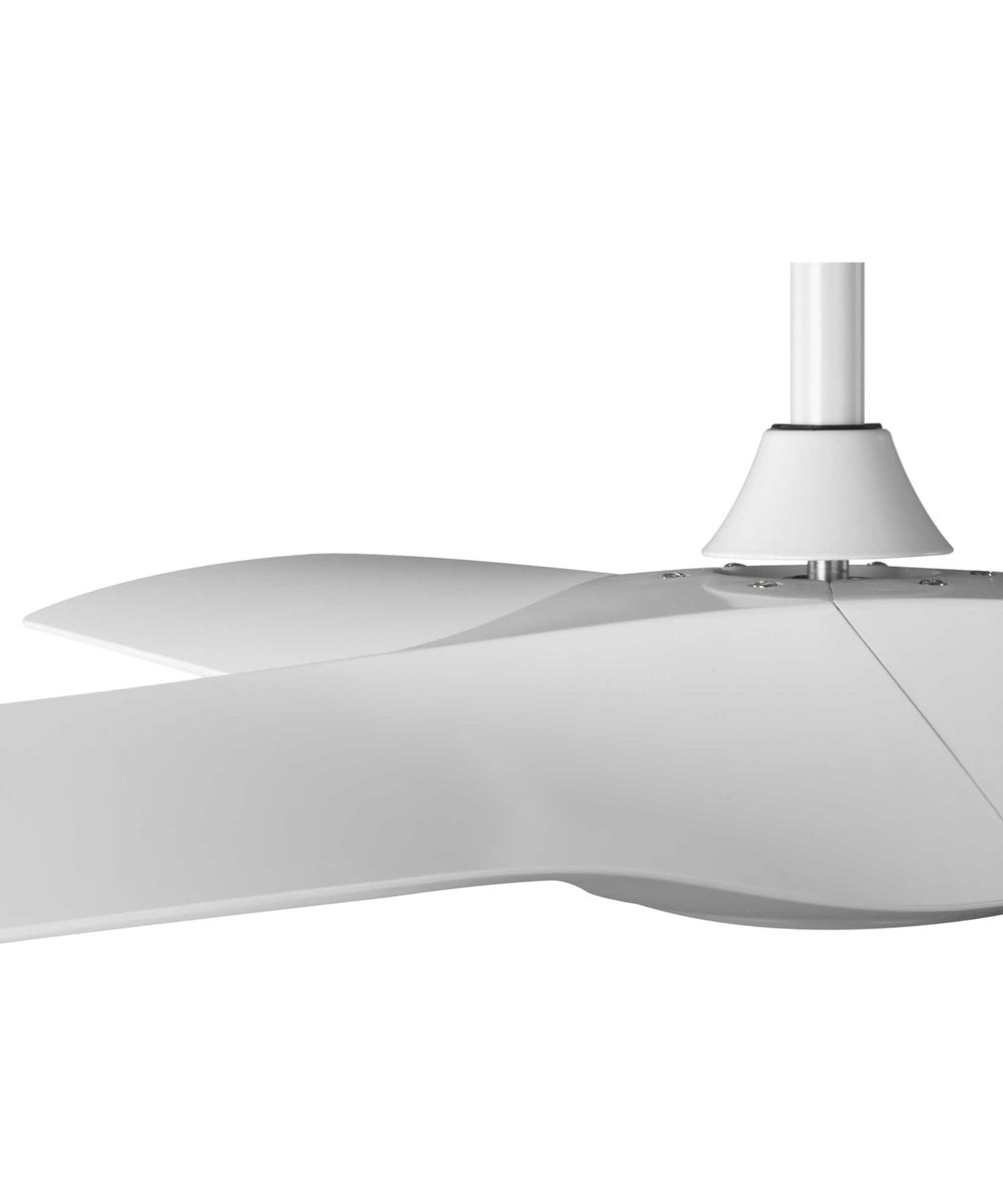 Ryne 52" 3-Blade Matte White LED Transitional Indoor/Outdoor DC Ceiling Fan Satin White