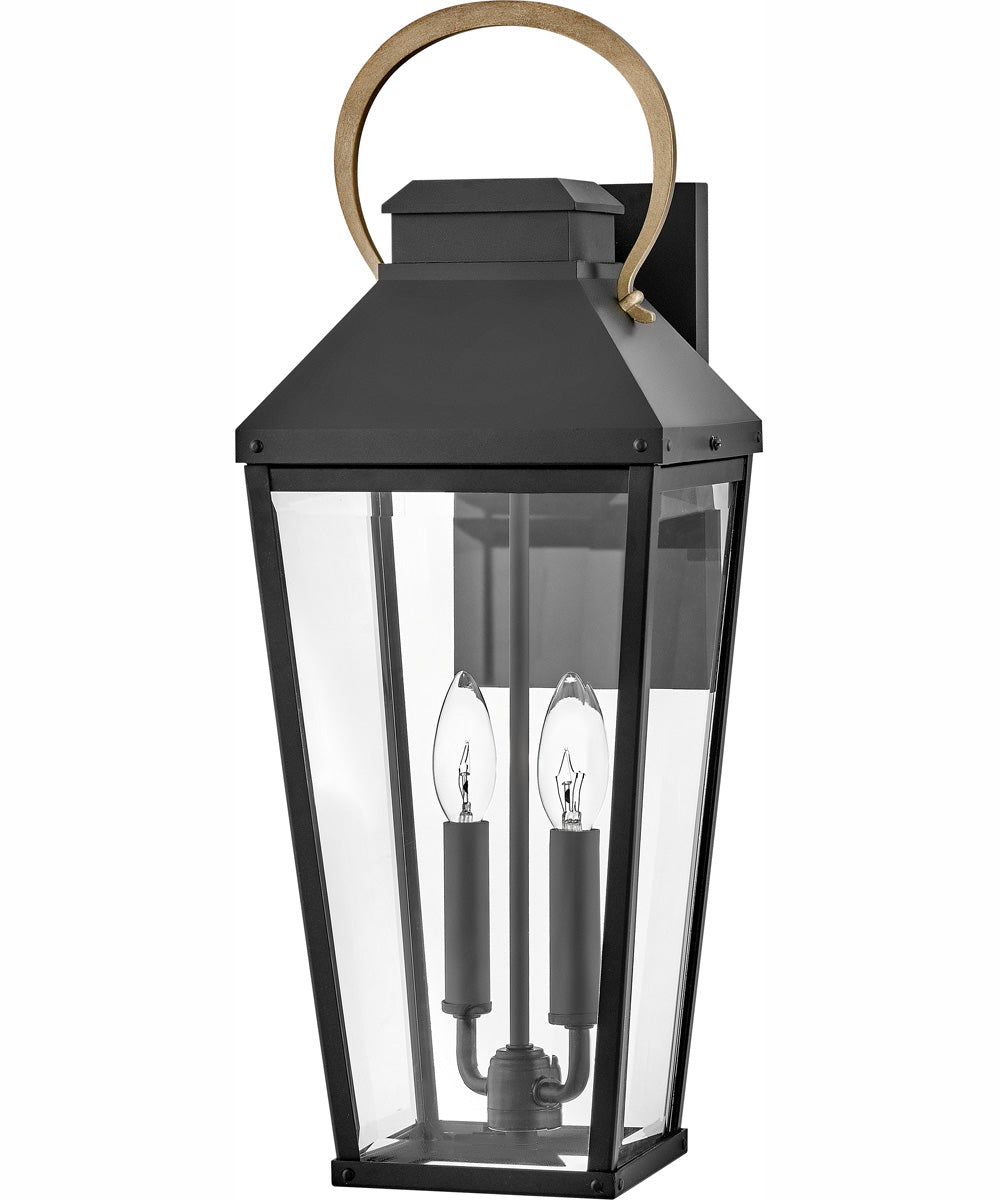 Dawson 2-Light Medium Wall Mount Lantern in Black