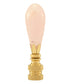 Rose Quartz Tear Drop Lamp Finial with Polished Brass Base 2.25"h