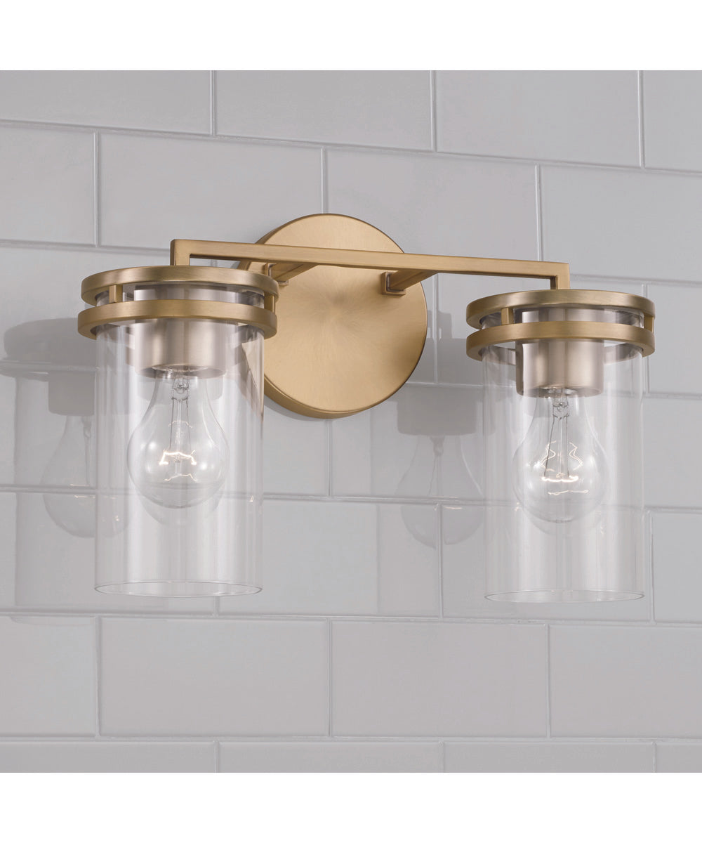 Fuller 2-Light Vanity Aged Brass