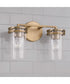 Fuller 2-Light Vanity Aged Brass