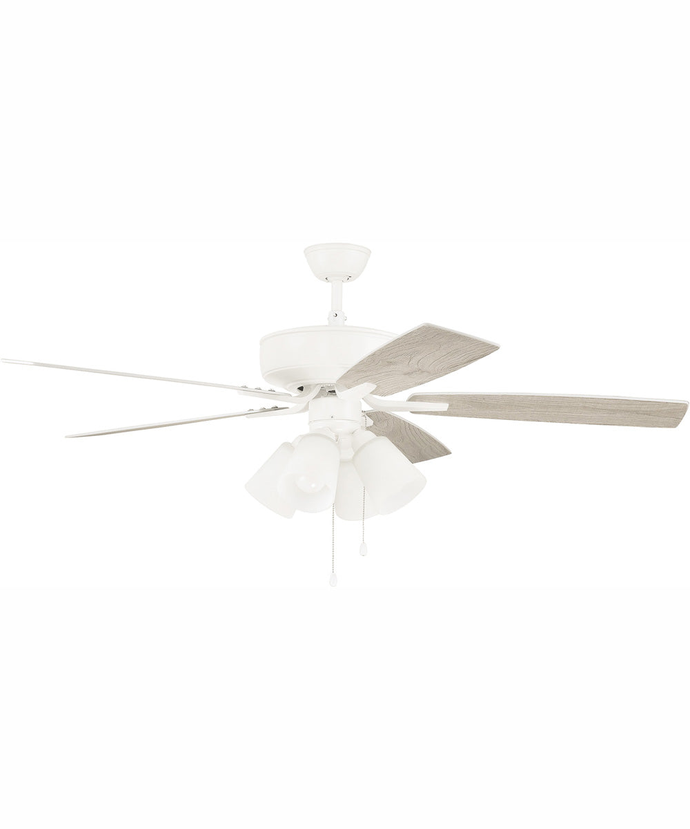 52" Pro Plus 114 White 4-Light Ceiling Fan White