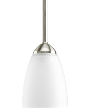 Gather 1-Light Etched Glass Traditional Mini-Pendant Light Brushed Nickel