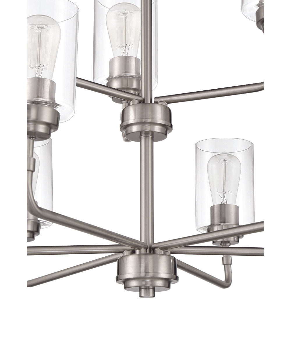 Stowe 9-Light Chandelier Brushed Polished Nickel