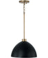 Ross 1-Light Pendant Aged Brass and Black