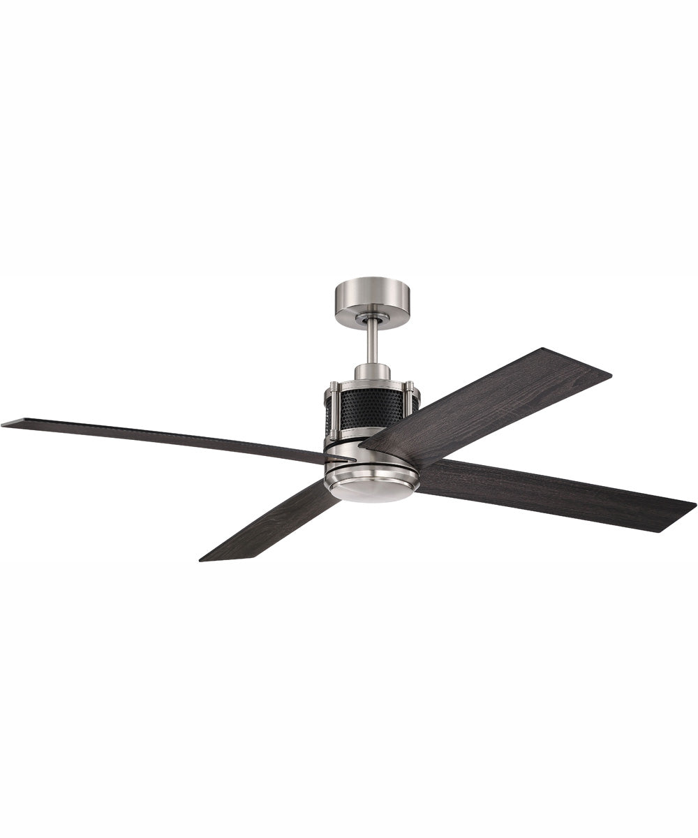 56" Gregory 1-Light Ceiling Fan Brushed Polished Nickel / Flat Black