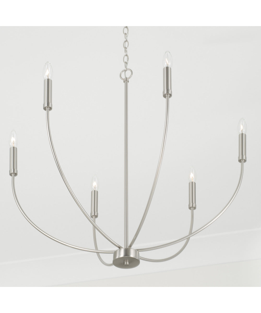 Ansley 6-Light Chandelier Brushed Nickel